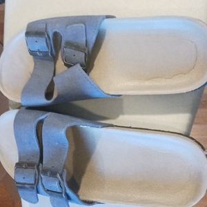 Size 11 Blue Buckled Slipons for Beach/pool